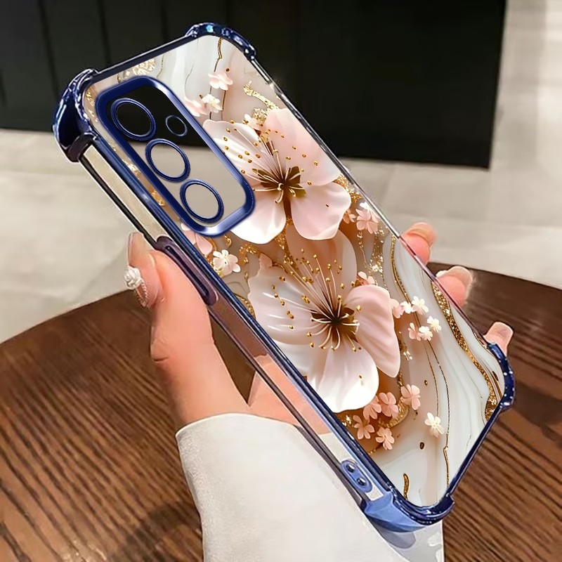 Samsung Galaxy S24 - Galvanisierte Blumen-Handyhülle für Samsung Galaxy S26