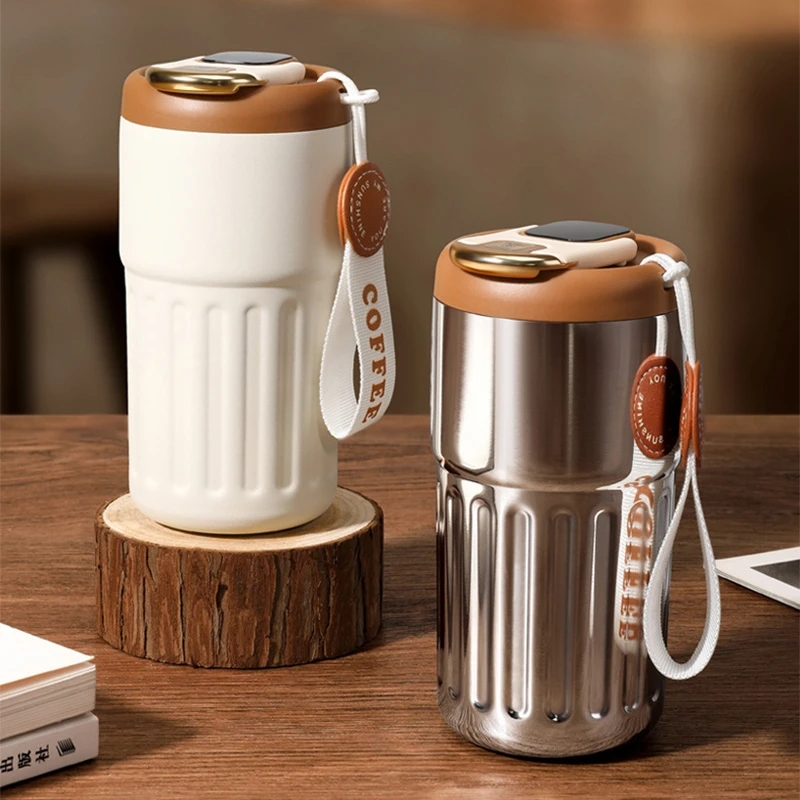 Smart Water Bottle Tracker - 450ml Edelstahl Smart Insulation Kaffeetasse tragbar