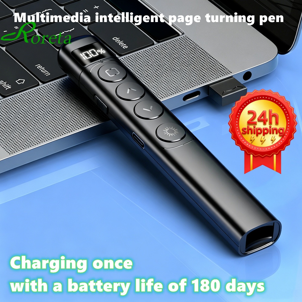Laser Pointer Presenter - Powerpoint-Stift, kabelloser Präsentationsklicker, Typ-C, wiederaufladbarer Fernbedienungsstift