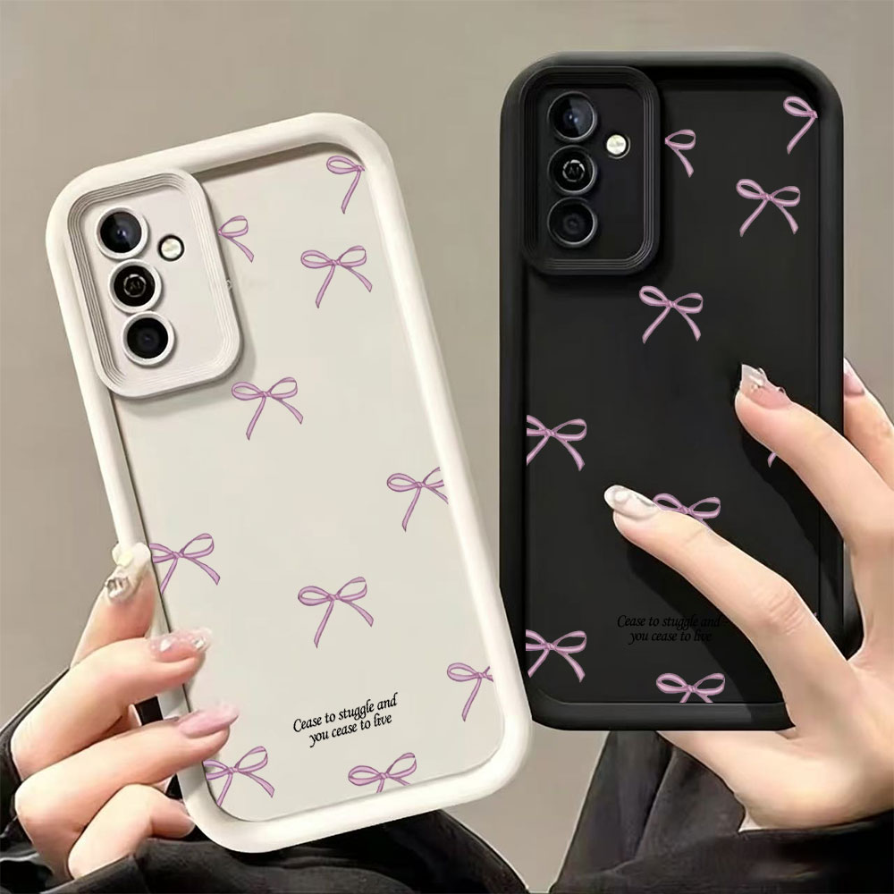 Samsung Galaxy S24 - Rosa Schleifenmuster Weiche TPU Handyhülle für