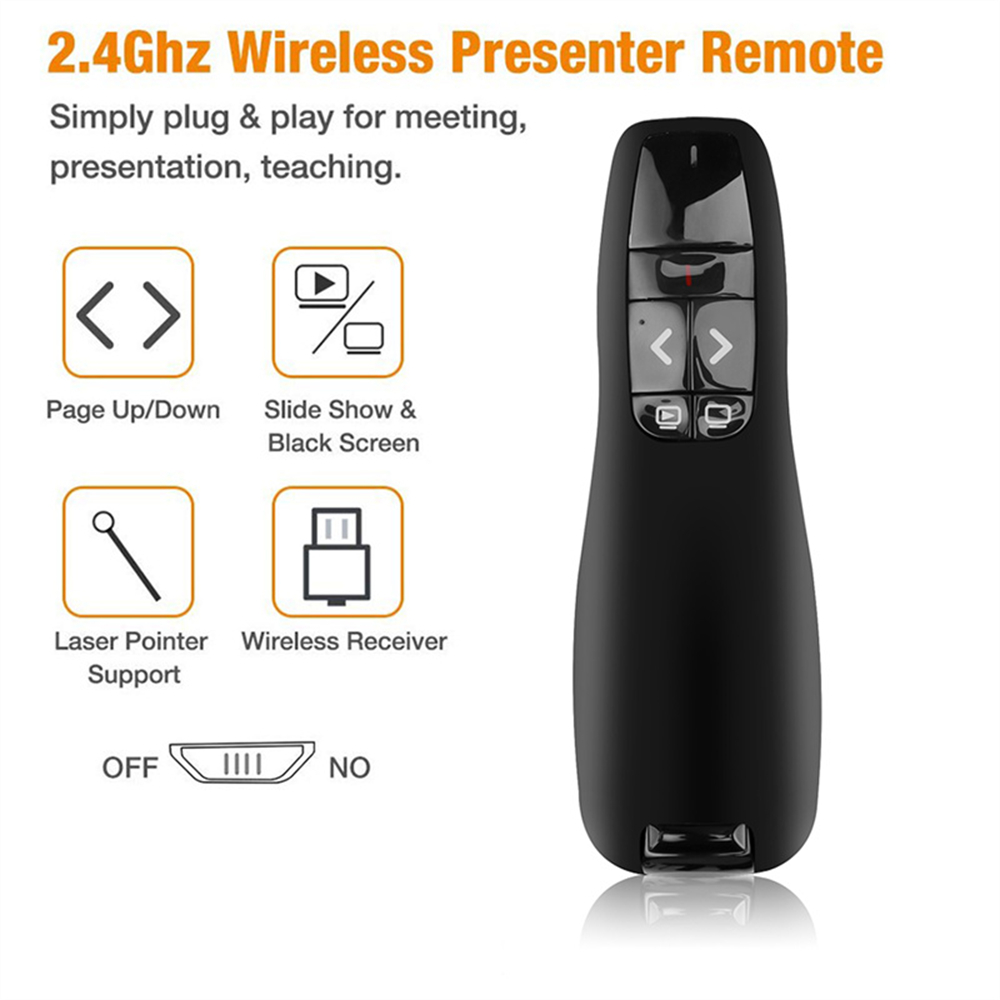Laser Pointer Presenter - Drahtlose USB-Powerpoint-Präsentation, PPT-Flip-Point-Zeiger, Clicker-Presenter mit Rotlicht-Fernbedienung