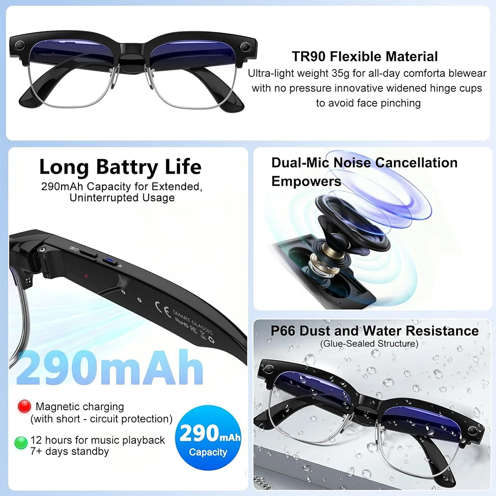 4K Smart AI-Brille mit 8MP-Kam – Smart Glasses Ar Bewertung und Preis