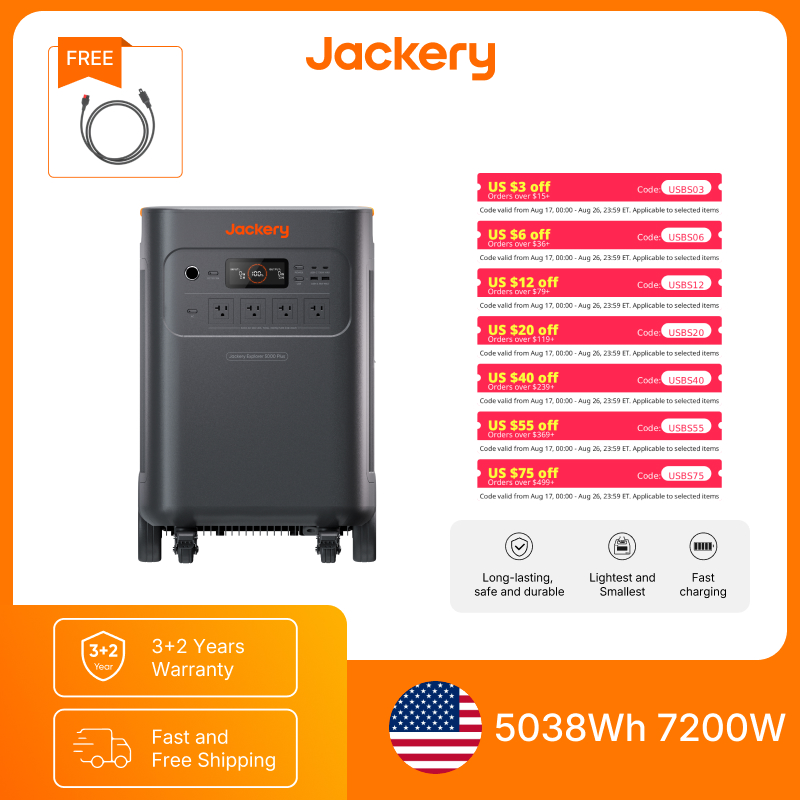 Jackery Explorer 5000 Plus mit – Solar Powered Charger Bewertung und Preis